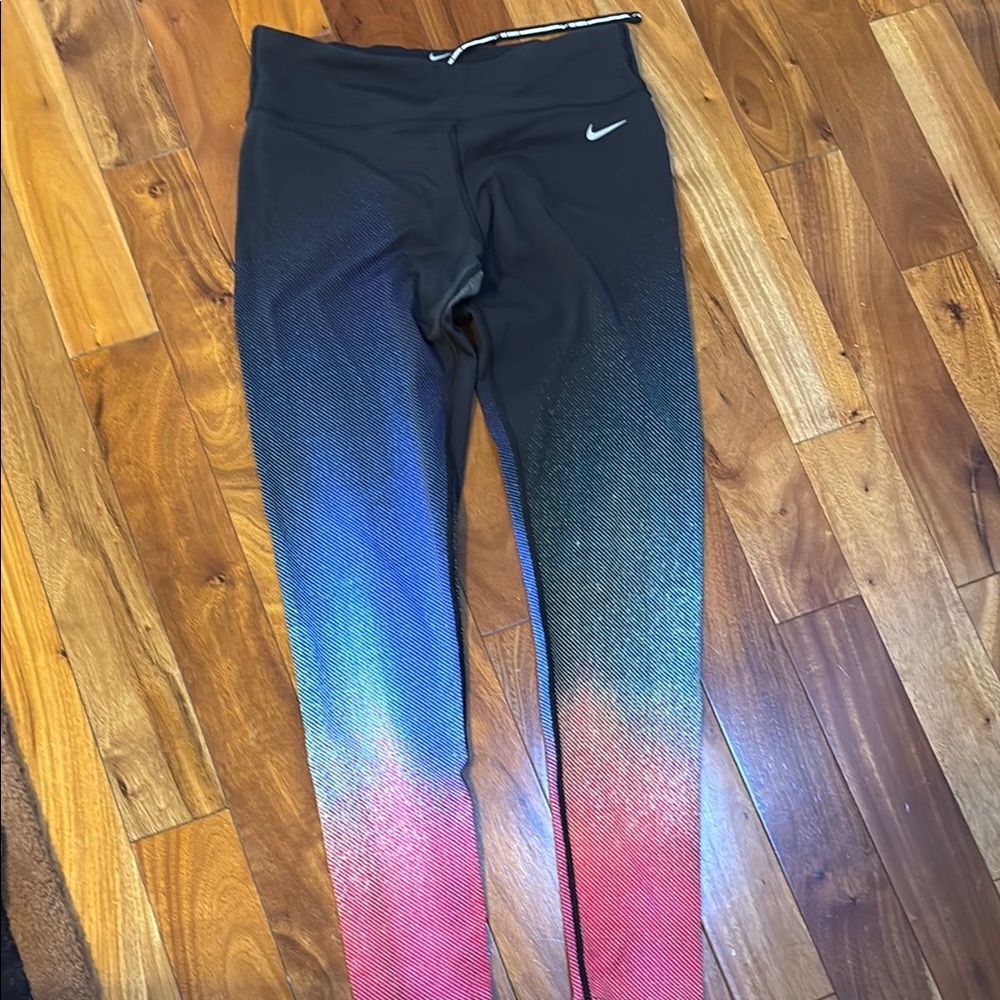 Nike Dri-Fit Black pink and Blue Performance Leggings